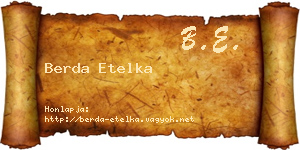 Berda Etelka névjegykártya
